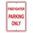 thumbnail image 1 of Firefighter Parking Only Beware Alert Notice Warning Aluminium Metal 12"x18" Sign Plate, 1 of 1