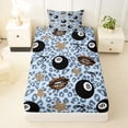 thumbnail image 4 of spefrowx Lucky 8 Ball Twin Sheets for Teens, Blue Leopard Print Lips Print Bedding, 3 Pieces, 1 Flat Sheet, 1 Fitted Sheet and 1 Pillowcase, 4 of 6