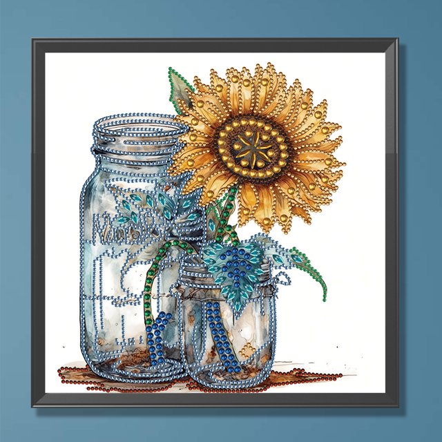 Cuadros Decorativos Pintura de diamante 5D DIY taladro parcial girasol decoración del hogar arte artesanal (XD111) Wdftyju embutido en tela