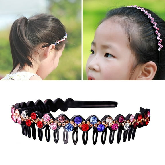 Bradem No-Slip Plastic Teeth Headbands Shiny Flower Hair Hoops,Hair Accessories for Women & Girls