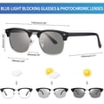 thumbnail image 6 of Joopin Unisex Photochromic Blue Light Blocking Glasses Classic Half Frame Computer Gaming TV Glasses UV400 Protection, 6 of 8