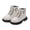 White, variant on Boys Girls Combat Ankle Boots, Lace Up Metal Buckle Decor PU Booties, Side Zipper Slip Resistant Lug Sole Boots for Toddler/Little Kid/Big Kid White 30