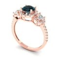 thumbnail image 2 of 1.46 ct Round Cut Natural London Blue Topaz 3 Stone 18K Rose Gold Womens Engagement Ring, 2 of 5