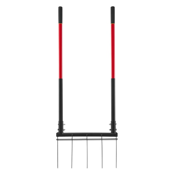 KFFKFF 5-Tine Broad Fork with Dual Fiberglass Handles, Durable Garden Tool with Ergonomic U-Shaped Design, Ideal for Soil Aeration, Composting, and Transplanting