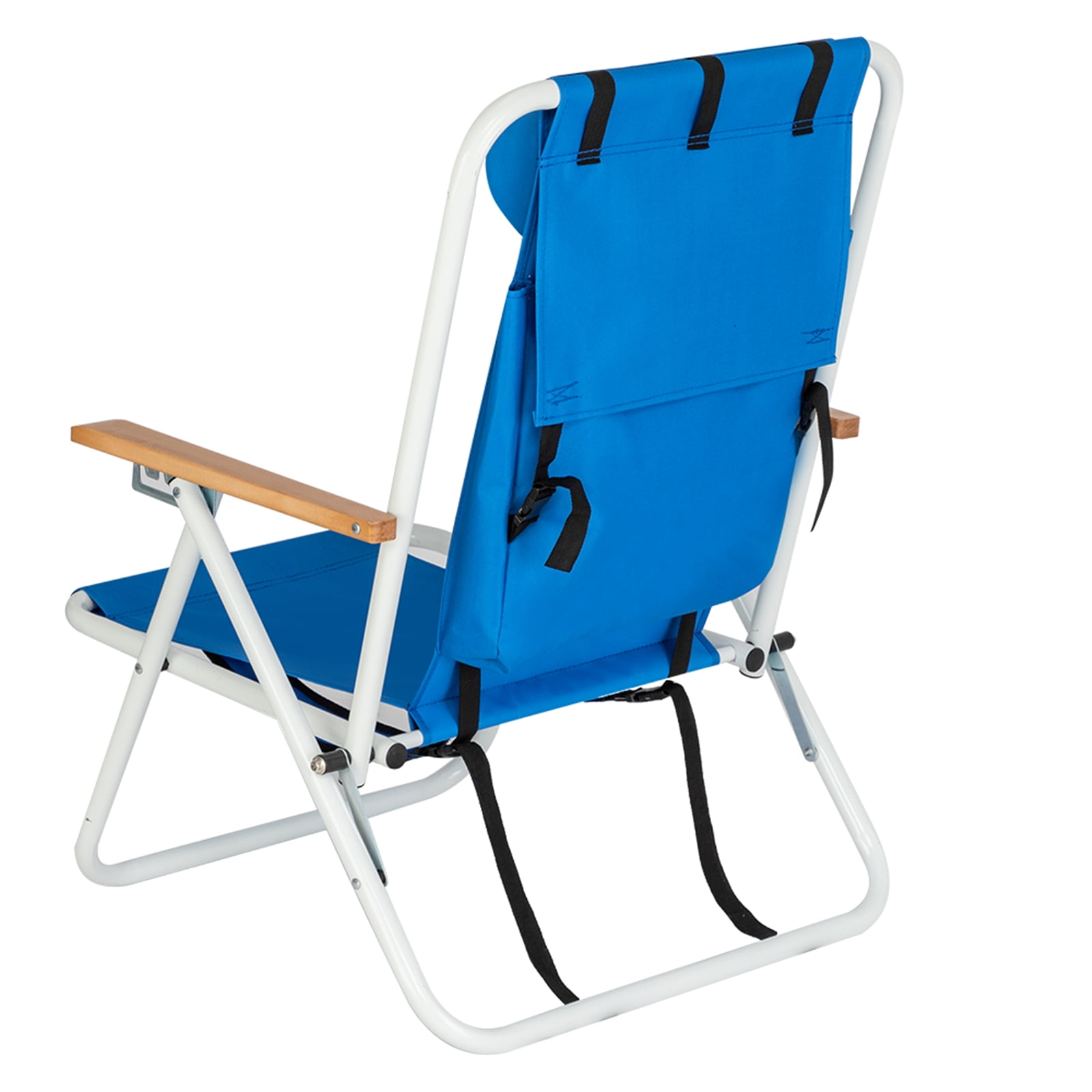 Portable High Strength Beach Chair with Adjustable Headrest,Sturdy, Foldable, for Camping, Fishing, Outdoor Relaxation Blue