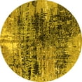 thumbnail image 1 of Ahgly Company Machine Washable Indoor Round Oriental Yellow Industrial Area Rugs, 8' Round, 1 of 4