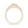 thumbnail image 2 of ANGARA Natural Princess-Cut Diamond Halo Ring with Accents in 14K Rose Gold for Women (Size-4.1mm| Color-G| Clarity-VS2) | April Birthstone, Anniversary, Jewelry Gift for Women | Natural Diamond Ring, 2 of 9