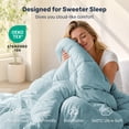 thumbnail image 3 of Unikome All Season Goose Down Feather Fiber Comforter with Natural Filling, Soft & Breathable Lightweight Duvet Insert, Machine Washable,Twin 68 x 88 Inch,Blue, 3 of 10