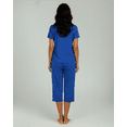 thumbnail image 6 of Real Essentials 2 Pack: Womens Pajamas Short Sleeve Sleepwear Tops and Capri Pants Pjs Print Pajama Sets (Available In Plus), 6 of 6
