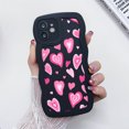 thumbnail image 3 of Funda de teléfono con borde curvo ondulado y corazón de amor para iPhone 15 Pro Max, funda para iPhone 11, 12, 13, 16, 14 Pro Max, X, XS, XR, 7, 8 Plus, SE 2020, 3 of 5