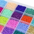 thumbnail image 3 of 24000 cuentas de vidrio de 2 mm, pequeñas cuentas para hacer joyas, 24 surtidos, color opaco, agujero de 0,6 mm, pulseras y collares, 3 of 5