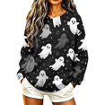 thumbnail image 4 of Meichang Sweatshirts for Women Trendy Halloween Ghost Graphic Sweatshirts Oversized Long Sleeve Crew Neck Pullover Holiday Party Sweatshirt, 4 of 8