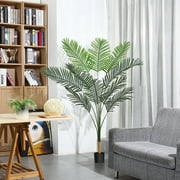 DR.Planzen 6ft Artificial Palm Tree Indoor Plant Tall Fake Tropical Paradise Palm Tree in Pot, Faux Areca Palm Tree for Home Office Living Room Bedroom Farmhouse Modern Decor