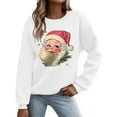thumbnail image 2 of Cadancy Christmas Sweatshirts for Women Funny Santa Graphic Crew Neck Pullover Tops Xmas Holiday Loose Long Sleeve Shirts Winter Vintage Fashion Outfits 2025, 2 of 5