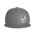 thumbnail image 2 of DouZhe Flat Brim Cap Snapback Hat, Tribal Style Skull Prints Adjustable Gray Adult Baseball Cap, 2 of 7