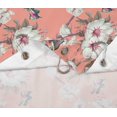 thumbnail image 4 of S4Sassy Orange Floral & Kingfisher Bird Water Repellent Bath Shower Curtain With Roller Rings Hook-60 x 75 Inch, 4 of 6