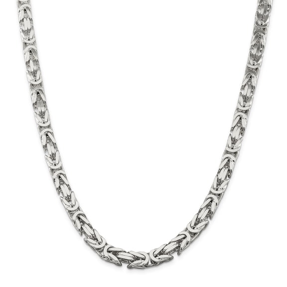 Sterling Silver 8.25mm Square Byzantine Chain