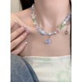 thumbnail image 1 of Collier Perlé Fleur Bleu Marine, 1 of 4