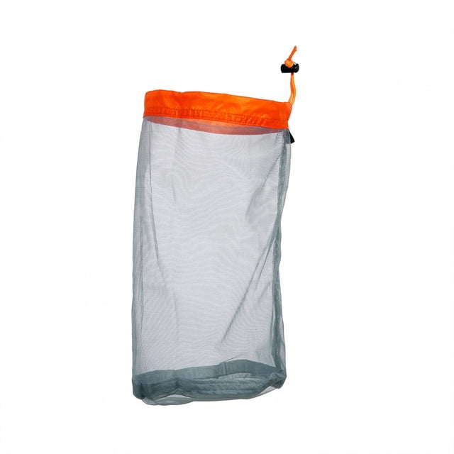 Saco de malla ultraligero con cordón para viajes al aire libre, senderismo, acampada, bolsa de almacenamiento (naranja M)