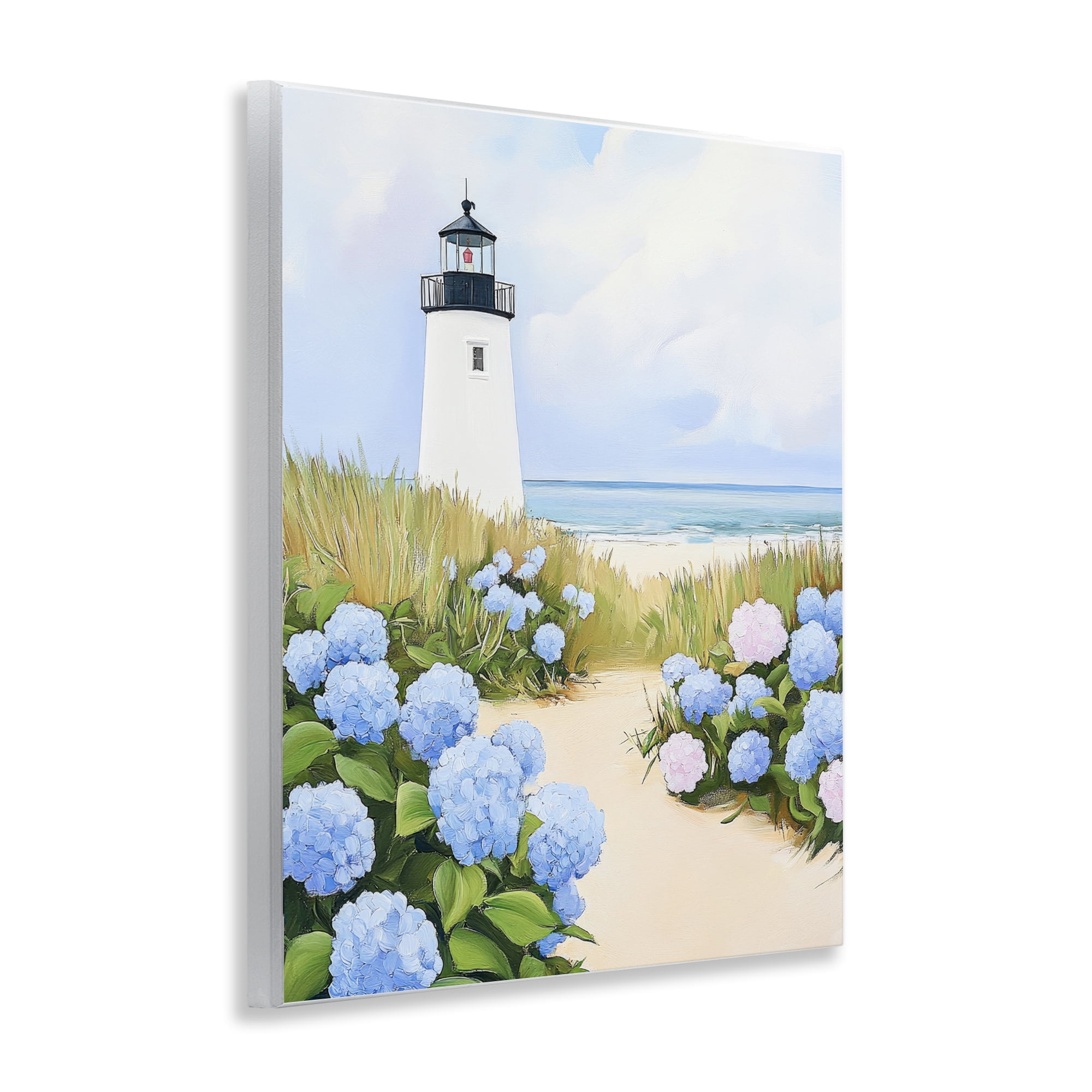 Stupell Industries Hydrangea Path Leading to Lighthouse Wall Plaque Art, design by Sisi and Seb