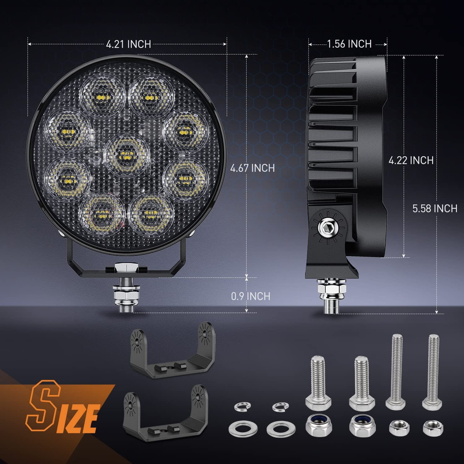 Nilight 2 PCS 4 Inch LED Pods Round 3370LM Built-in EMC 90°Flood Beam Angle Offroad Driving Lights Side Rear Back-Up Light for Tractor Truck Motorcycle Boat ATV UTV