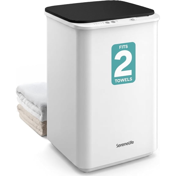 SereneLife Luxury Towel Warmer Bucket – Large Heated Towel Warmer with Auto Shut Off, Fits 3 Oversized Towels, Bathrobes & Blankets, Scent Disc Included (Black)