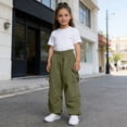 thumbnail image 6 of Cargo Pants Boys Baggy Pants High Waisted Wide Leg with Pocket Classic Fit Boys Active Pants Pull On Boys Sweatpants 11-12 Years, 6 of 9