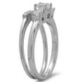 thumbnail image 2 of Dazzlingrock Collection 0.90 Carat (ctw) 14K Princess & Round Diamond 3 Stone Bridal Engagement Ring Set, White Gold, Size 7, 2 of 4