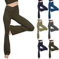 thumbnail image 3 of Flare Yoga Pants, Crossover Yoga Pants with Tummy Control, High-Waisted and Wide Leg, 3 of 6