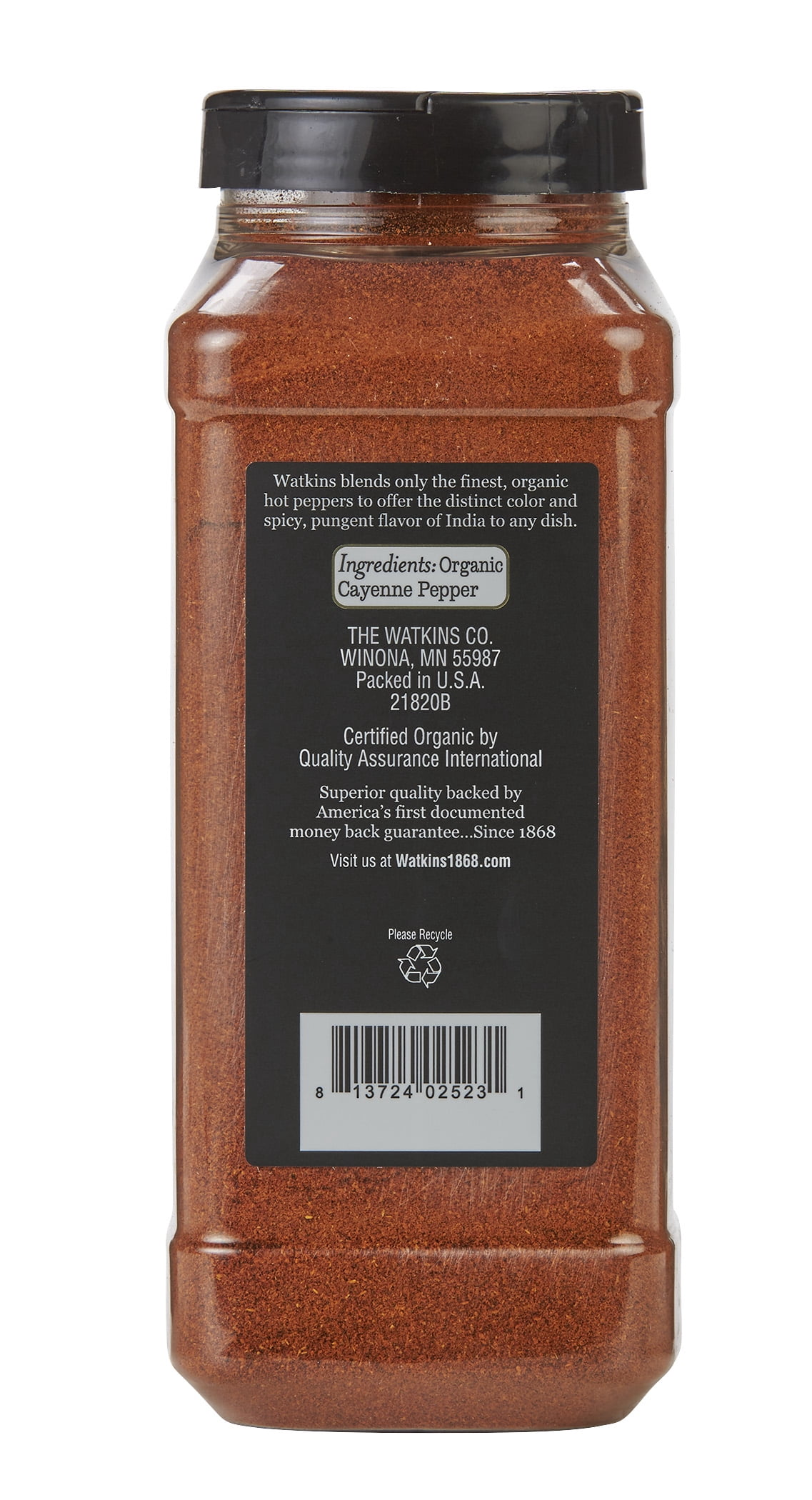 Watkins Gourmet Organic Spice Jar, Cayenne Pepper, 16.5 oz