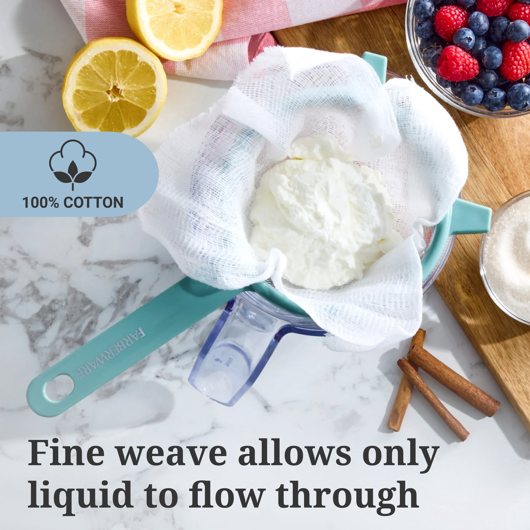Farberware Professional 2 Square Yards Cotton Canning Cheesecloth White