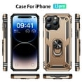 thumbnail image 3 of Dteck for Apple iPhone 15 Pro, Military Grade Armor Ring Holder Case Heavy Duty Magnetic for Car Mount Holder Shockproof TPU Bumper Hard PC Case Rotatable Ring Kickstand Cover,Gold, 3 of 7