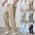 thumbnail image 3 of XINPING Big Mens Casual Pants Slim Fit Machine Washable Pants Quick Dry Streetwear Joggers Beach Vacation Trousers, 3 of 9