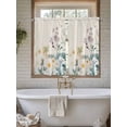 thumbnail image 6 of Watercolor Flowers Beige Kitchen Curtains 54 Inches length, Spring Summer Retro Botanical Window Treatment Curtain Drapes, Thermal Insulated Drapes for Basement Hotel RV, 42"x54", 2 Panels, 6 of 7