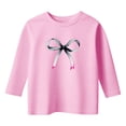 thumbnail image 2 of Kiijoy Girls 3/4 Sleeve T Shirt Bow Print Round Neck T-Shirt for Kids, Sizes 10-11, 2 of 3