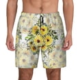 thumbnail image 2 of Picia Daisies And Wildflowers pattern Mens Swim Trunks with Compression Liner Stretch Beach Shorts Quick Dry with Zipper Pockets No-Chafing Board Shorts-3X-Large, 2 of 9