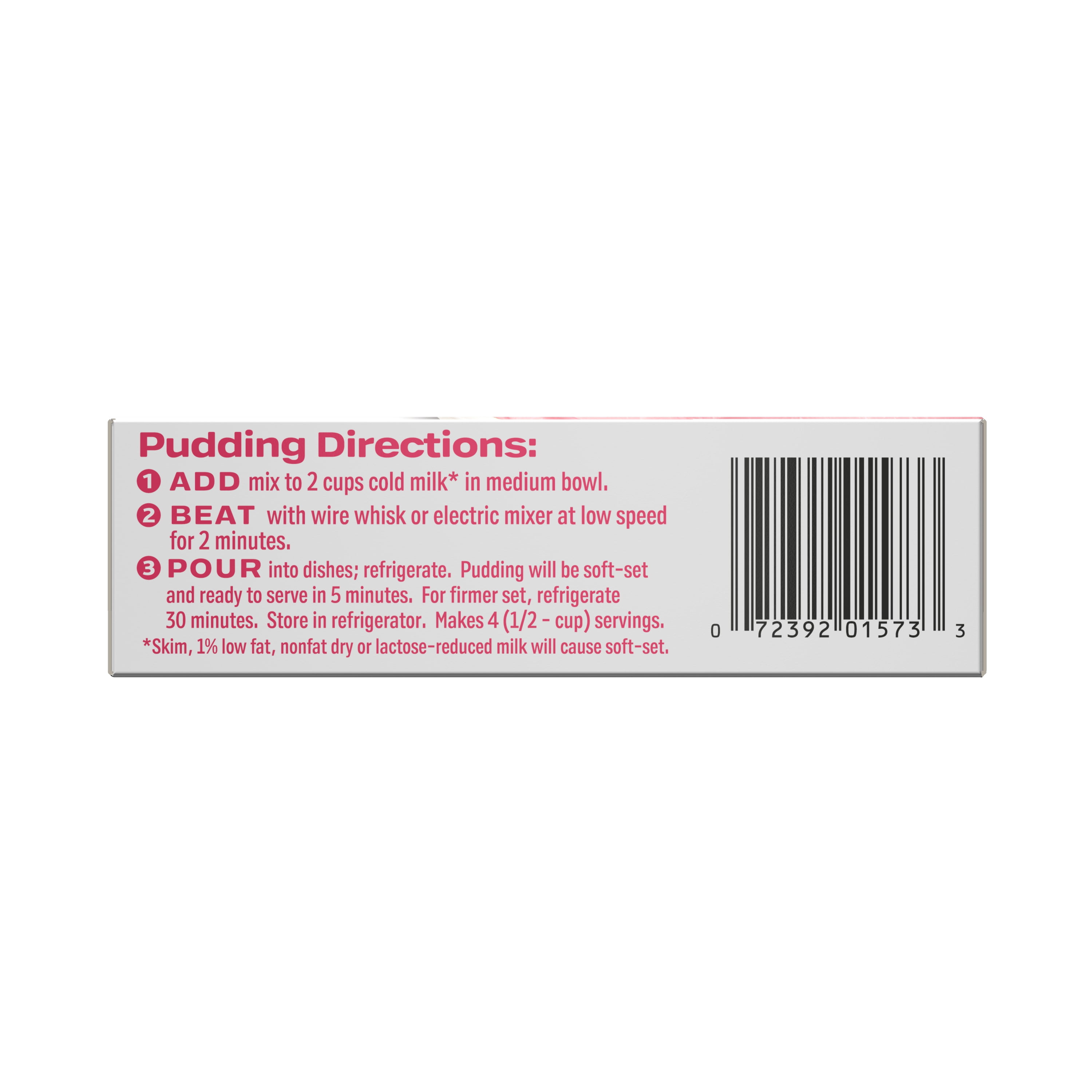 Sonic Strawberry Shake Instant Pudding Mix, 4 Servings, 3.03 oz Cardboard Box