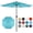 Aqua, variant on Havenside Home Sun-Ray 9' Round 8Rib Aluminum Market Umbrella, Base Not Included Taupe