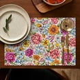 thumbnail image 4 of Pioneer Flower Floral Print Pattern Summer Placemats Table Placemats Set Of 6-Linen Kitchen Washable Placemats Table Mats 12x18 Inch Non-Slip Heat Resistant, 4 of 5