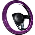 thumbnail image 1 of Car Diamond-studded Steering Wheel Cover without Inner Ring, Full of Diamonds, Hot Diamonds, Full of Diamonds, Elastic Handle Cover(Purple diamond2), 38cm, 1 of 5