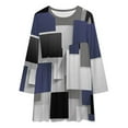 thumbnail image 2 of Gray Blue Geometric Abstract Pattern Loose Dress Evening Dress Summer Dresses for Women Luxury Dress Long Sleeved Dress, 2 of 4