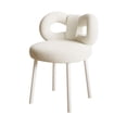 thumbnail image 2 of Tereitr Vanity Stool with Bowknot Backrest, Upholstered Makeup Chair for Bedroom and Living Room, Armless Dressing Stool with Foot Pads (White), 2 of 8