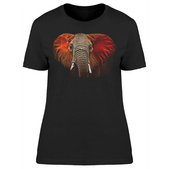 Orangy Ears African Elephant  T-Shirt Women -Image by Shutterstock, Female XX-Large