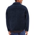thumbnail image 2 of Men's Premium Slim Fit Button Up Brushed Fleece Lined Corduroy Trucker Jacket (Navy, L), 2 of 3