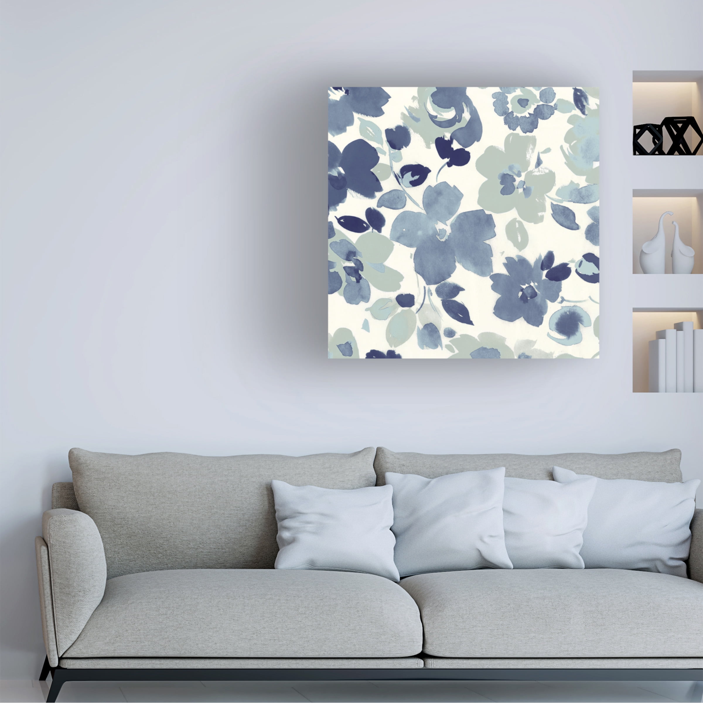Wild Apple Portfolio 'Soft Blue Florals III' Canvas Art