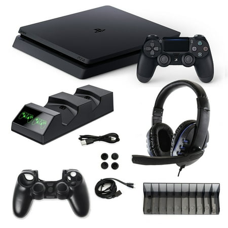 PlayStation 4 Slim 1TB Console with 10 in 1 Accessories Kit
