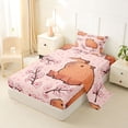 thumbnail image 2 of Erosebridal Kawaii Capybara Kids Twin Sheet Sets, Cherry Blossoms Bedding, 3pcs, 2 of 5