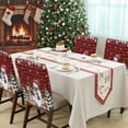 thumbnail image 4 of Christmas Snowman Chair Covers Set of 1 Squirrel Cat Winter Tree Snowflake Plaid Chair Back Covers Stretch Removable Washable Slipcovers Protector for Dining Room Kitchen Party Decor, 4 of 5
