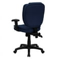 thumbnail image 4 of Flash Furniture Mid-Back Navy Blue Fabric Multifunction Swivel Ergonomic Task Office Chair with Pillow Top Cushioning and Arms, 4 of 6