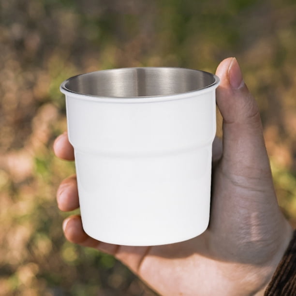 Taza de Café para Camping de Acero Inoxidable 300mL - Grado Alimenticio 304, Construcción Sólida, para Bebidas Frías/ Taza, Equipo Ligero para Exteriores, Múltiples Colores (8x8x8cm, 75g)